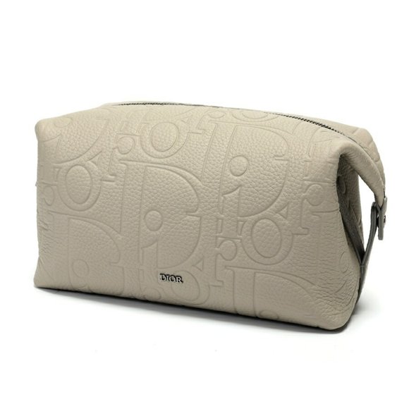 DIOR Gray Leather Pouch - Picture 1 of 6